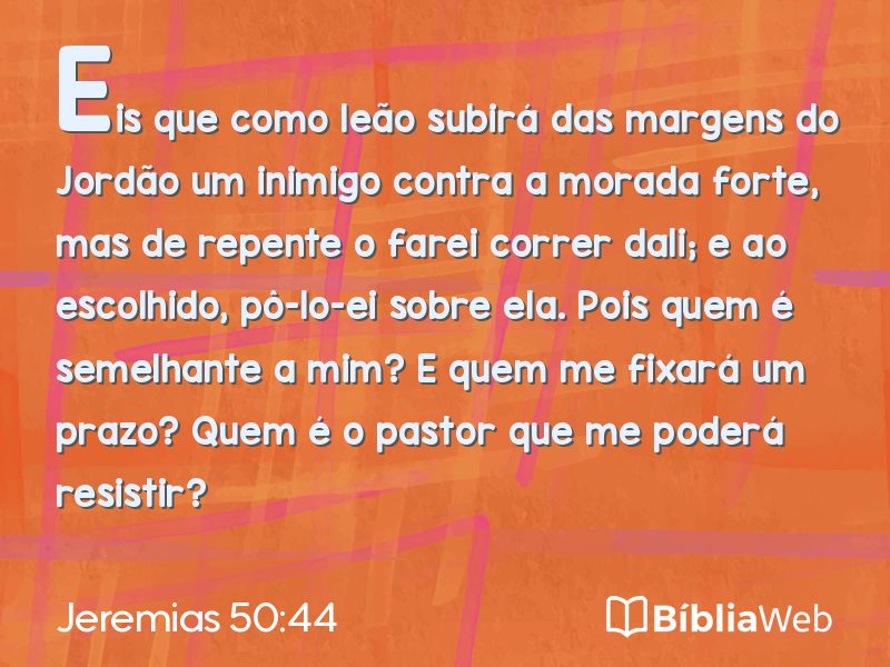 Jeremias 50:44 em imagem para compartilhar