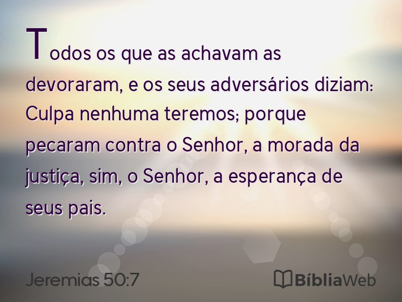 Jeremias 50:7 em imagem para compartilhar