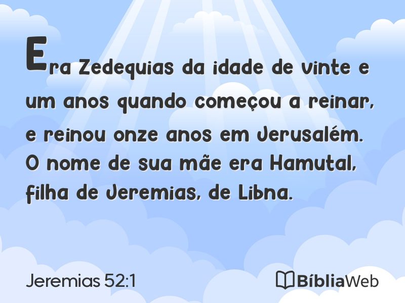 Jeremias 52:1 em imagem para compartilhar