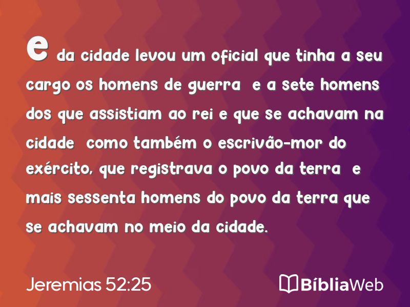 Jeremias 52:25 em imagem para compartilhar