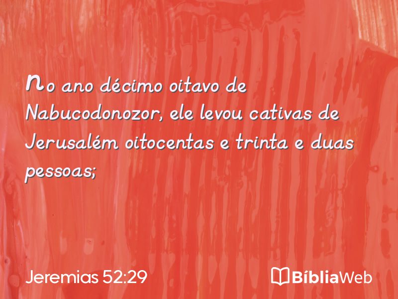 Jeremias 52:29 em imagem para compartilhar