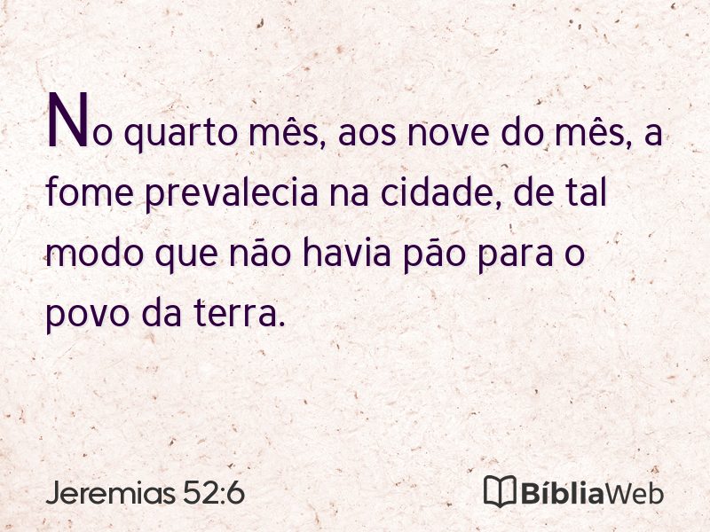 Jeremias 52:6 em imagem para compartilhar