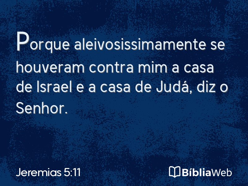 Jeremias 5:11 em imagem para compartilhar