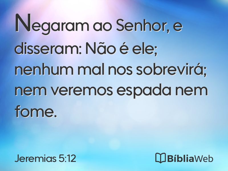Jeremias 5:12 em imagem para compartilhar