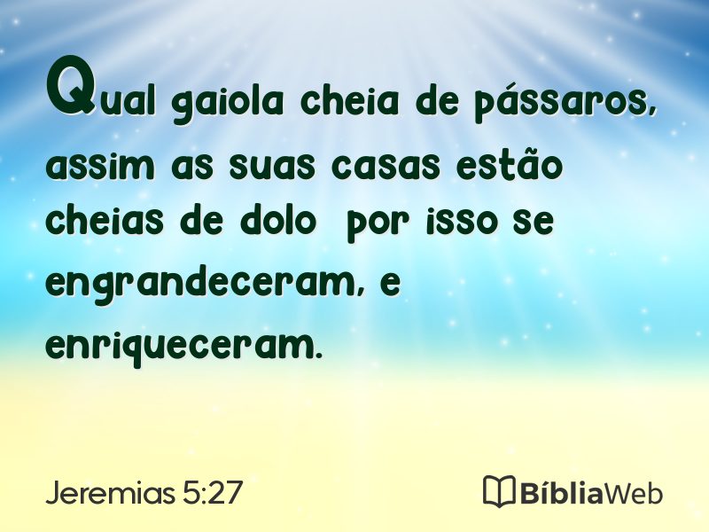 Jeremias 5:27 em imagem para compartilhar