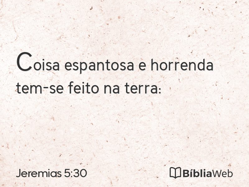 Jeremias 5:30 em imagem para compartilhar
