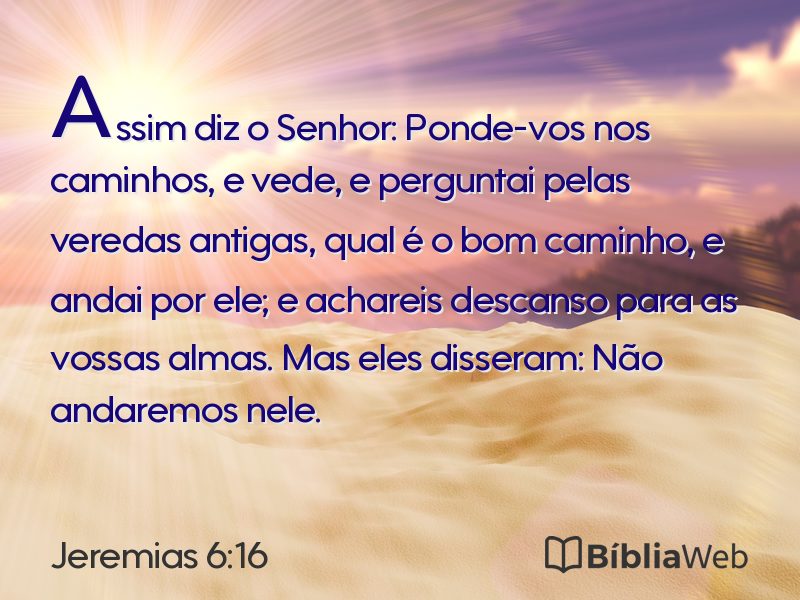 Jeremias 6:16 em imagem para compartilhar