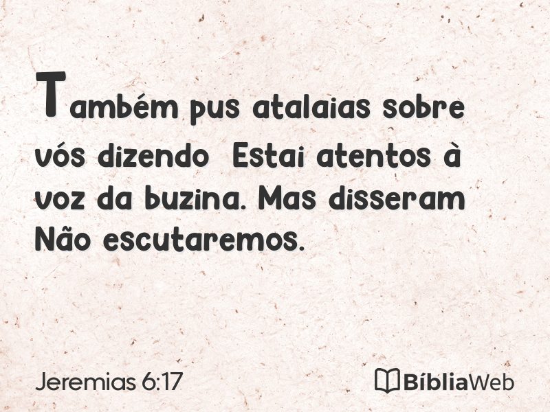 Jeremias 6:17 em imagem para compartilhar