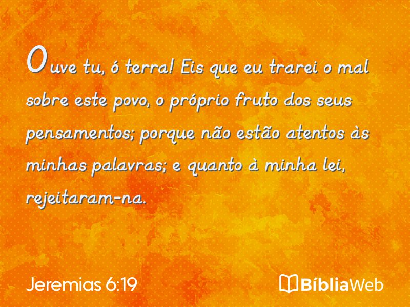 Jeremias 6:19 em imagem para compartilhar
