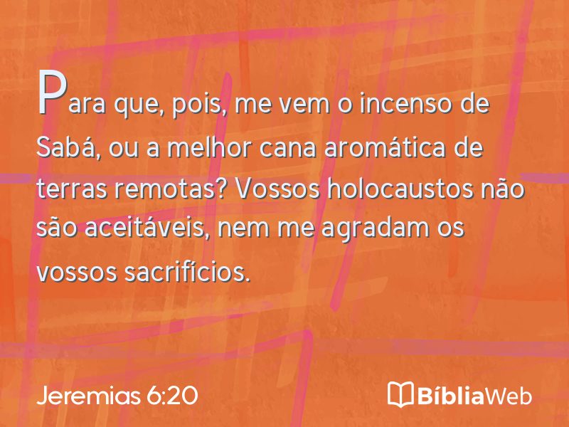 Jeremias 6:20 em imagem para compartilhar