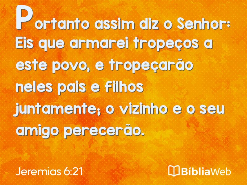 Jeremias 6:21 em imagem para compartilhar