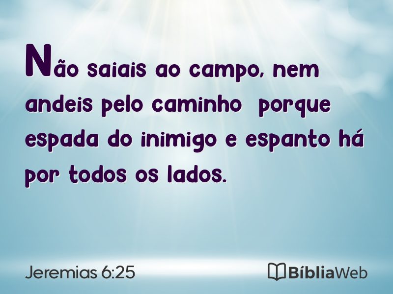 Jeremias 6:25 em imagem para compartilhar