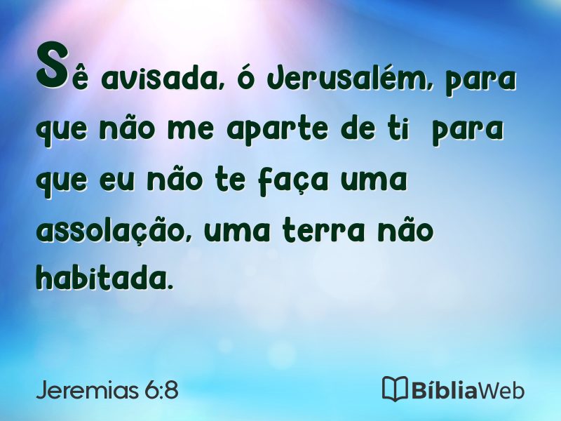 Jeremias 6:8 em imagem para compartilhar