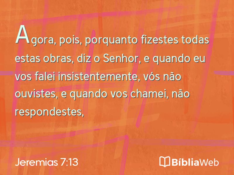Jeremias 7:13 em imagem para compartilhar
