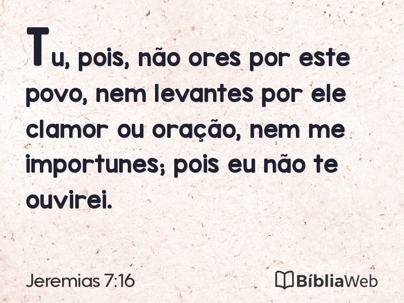 Jeremias 7:16 em imagem para compartilhar
