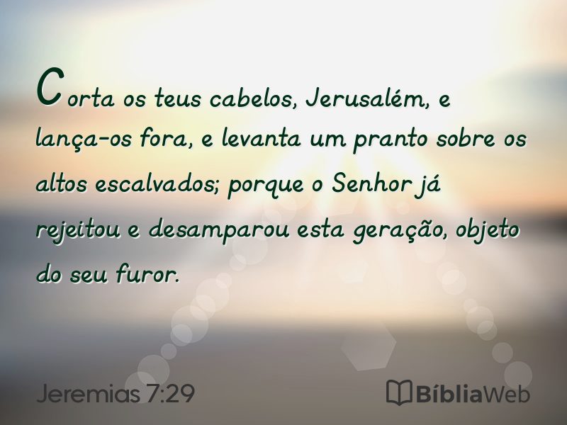 Jeremias 7:29 em imagem para compartilhar