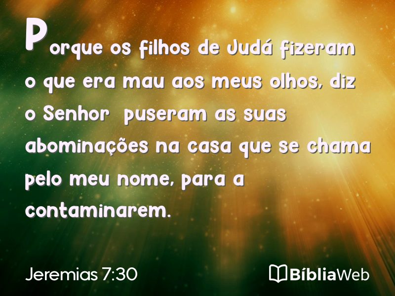Jeremias 7:30 em imagem para compartilhar