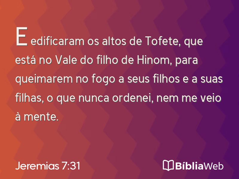 Jeremias 7:31 em imagem para compartilhar
