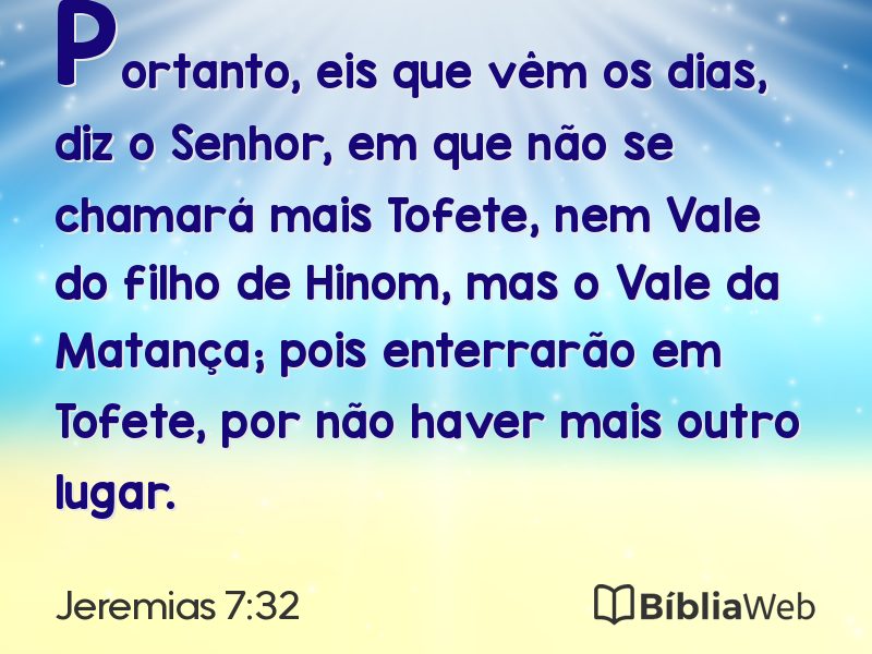 Jeremias 7:32 em imagem para compartilhar