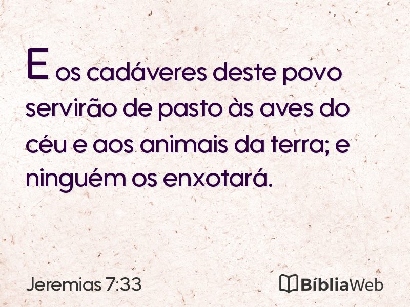 Jeremias 7:33 em imagem para compartilhar