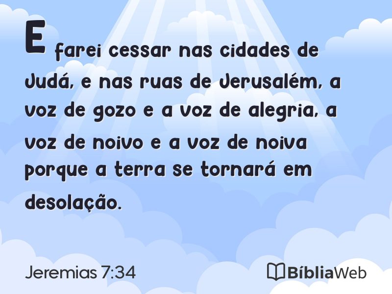 Jeremias 7:34 em imagem para compartilhar