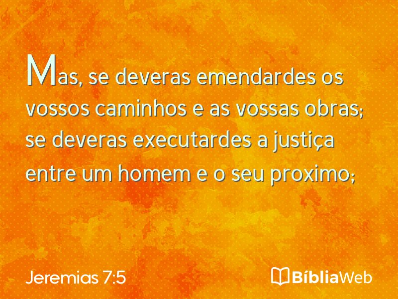 Jeremias 7:5 em imagem para compartilhar