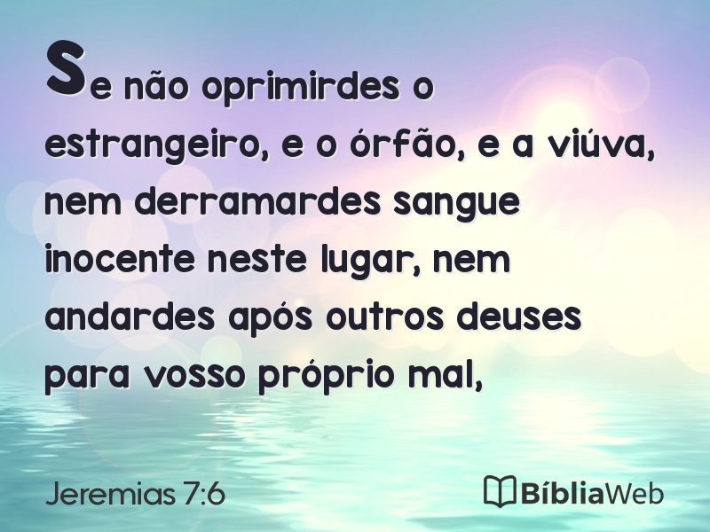 Jeremias 7:6 em imagem para compartilhar