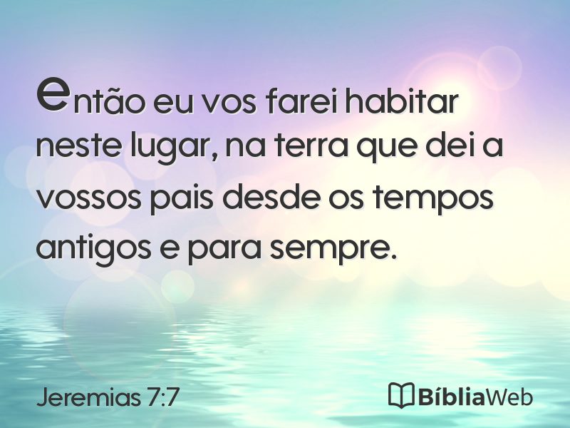 Jeremias 7:7 em imagem para compartilhar