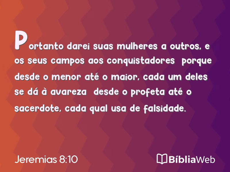 Jeremias 8:10 em imagem para compartilhar
