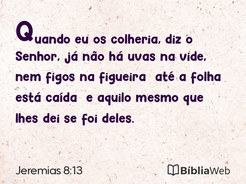 Jeremias 8:13 em imagem para compartilhar