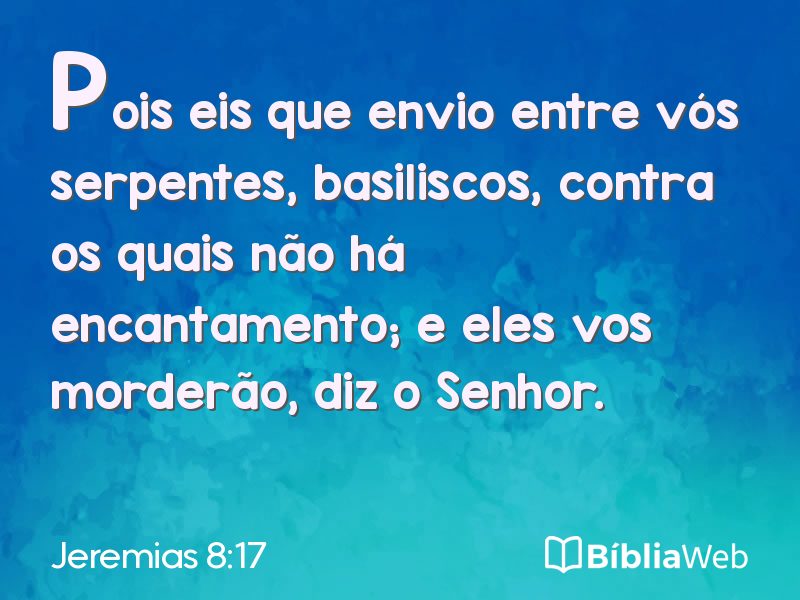 Jeremias 8:17 em imagem para compartilhar