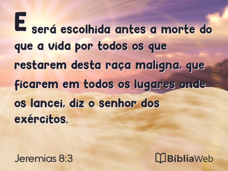 Jeremias 8:3 em imagem para compartilhar