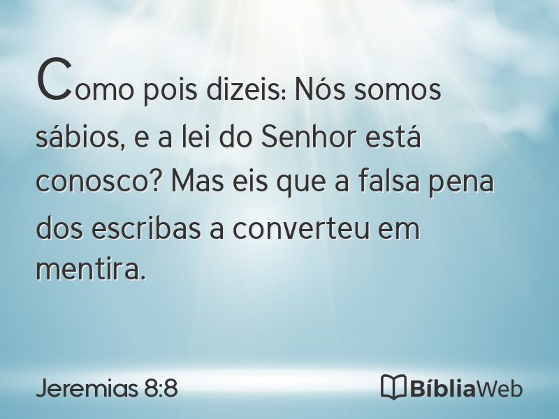 Jeremias 8:8 em imagem para compartilhar