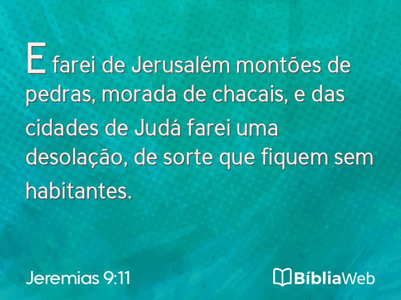 Jeremias 9:11 em imagem para compartilhar