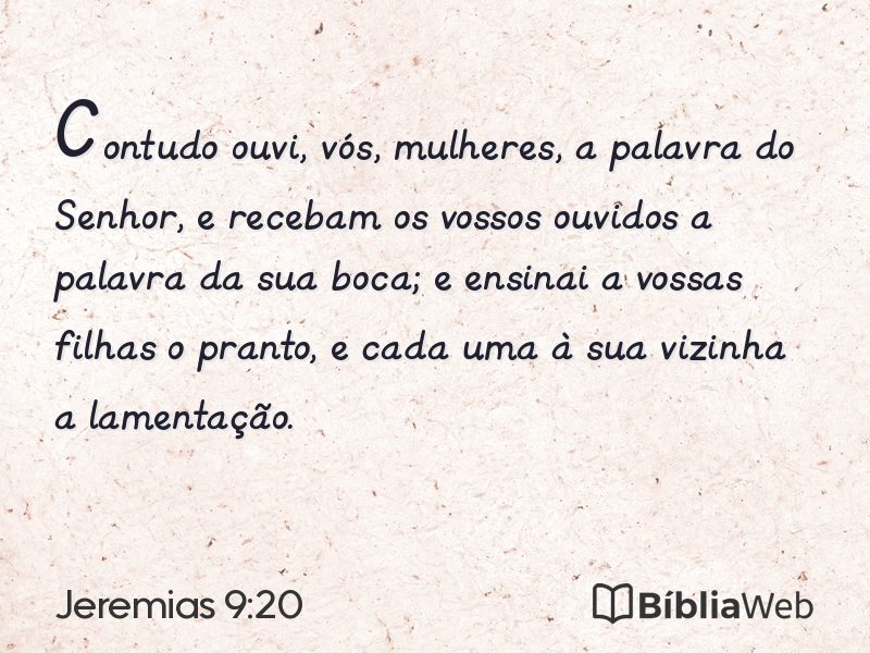 Jeremias 9:20 em imagem para compartilhar