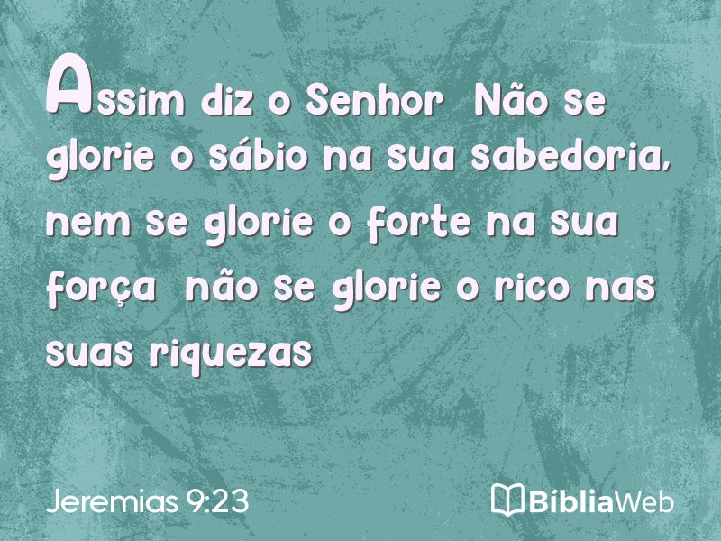Jeremias 9:23 em imagem para compartilhar