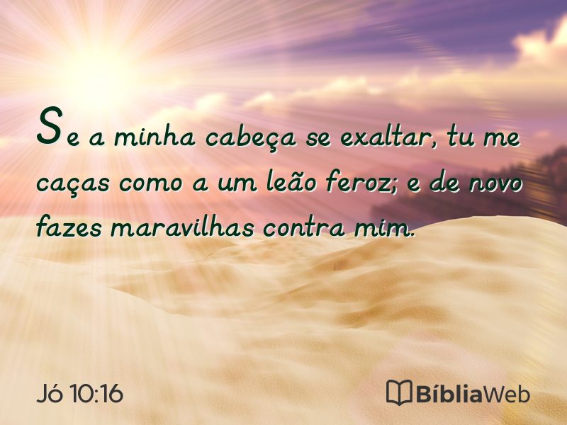 Jó 10:16 em imagem para compartilhar