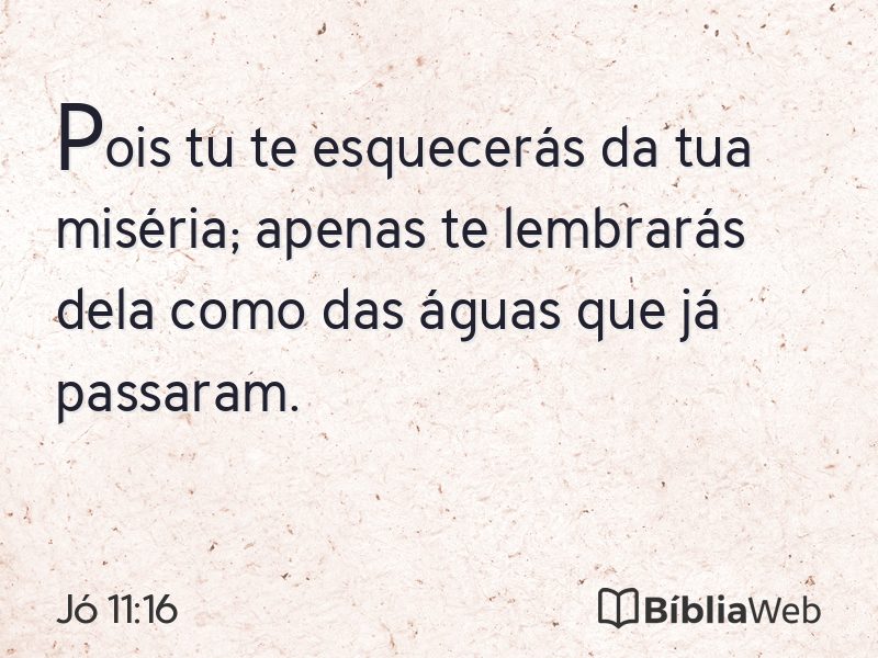 Jó 11:16 em imagem para compartilhar