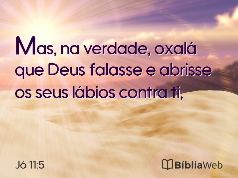 Jó 11:5 em imagem para compartilhar