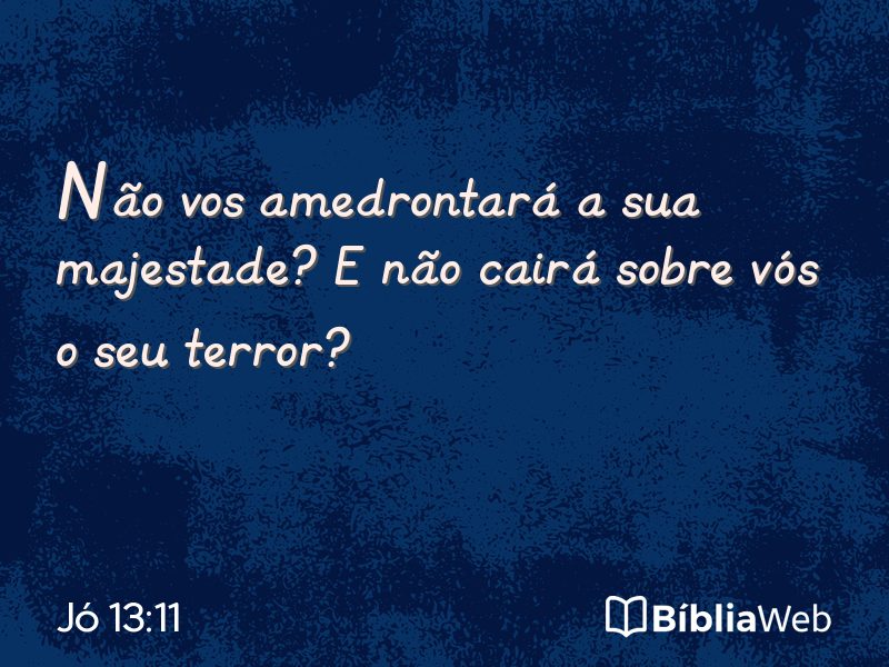 Jó 13:11 em imagem para compartilhar