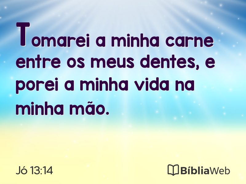Jó 13:14 em imagem para compartilhar
