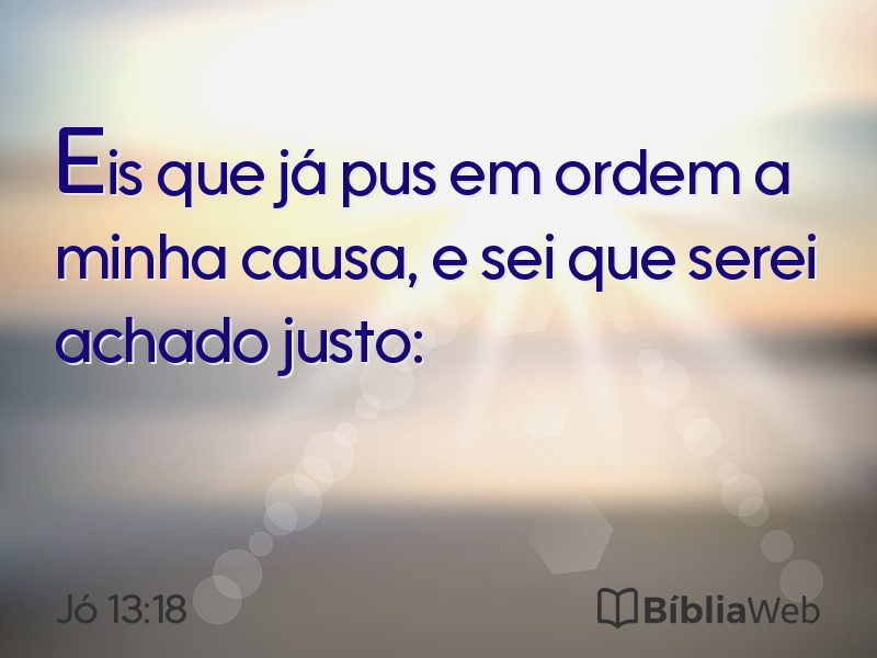 Jó 13:18 em imagem para compartilhar