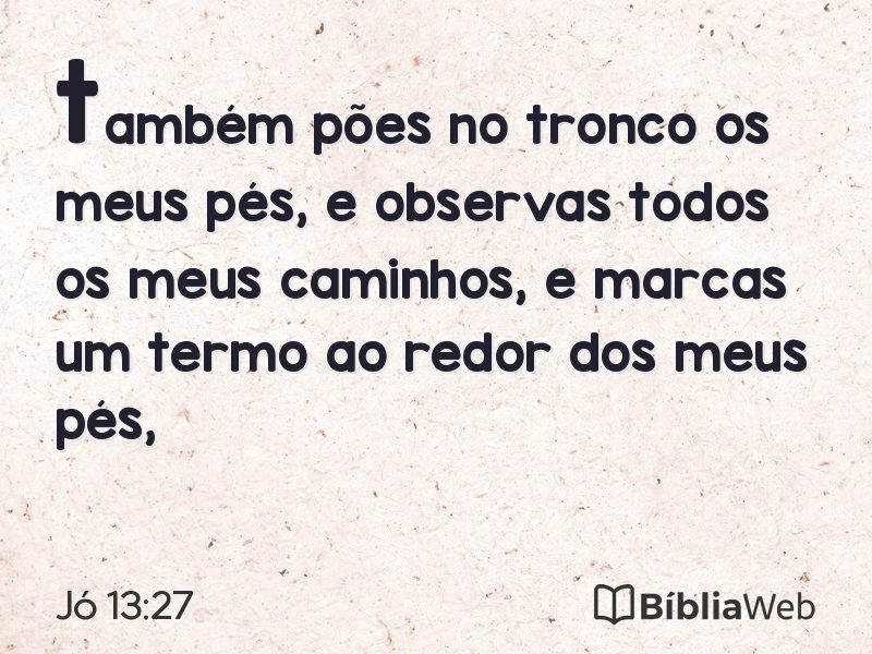 Jó 13:27 em imagem para compartilhar