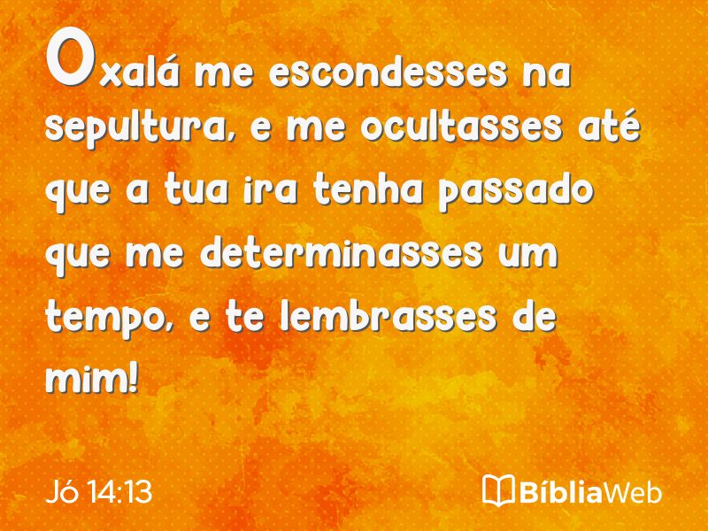 Jó 14:13 em imagem para compartilhar