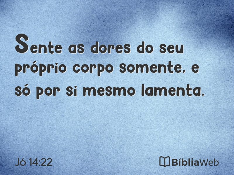 Jó 14:22 em imagem para compartilhar
