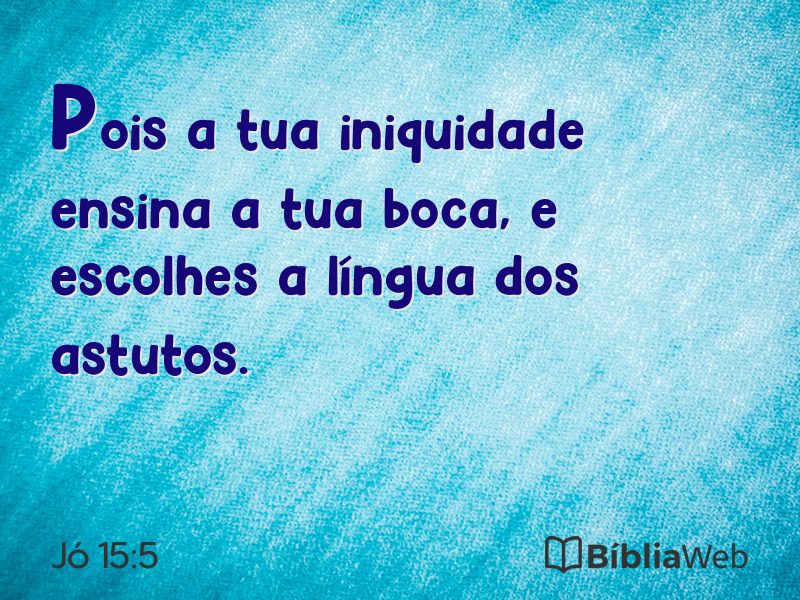 Jó 15:5 em imagem para compartilhar