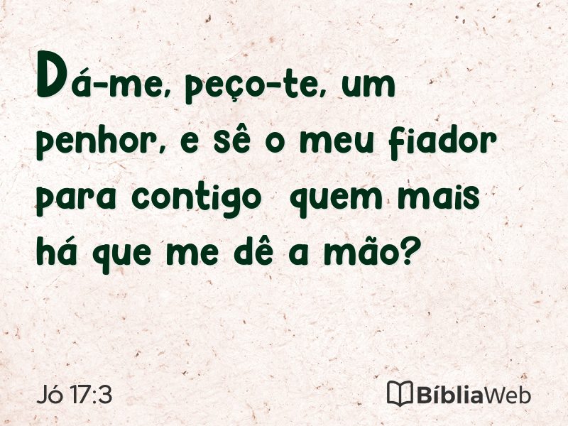 Jó 17:3 em imagem para compartilhar