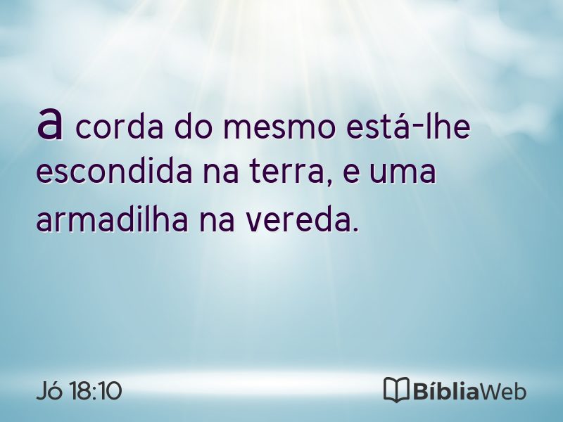 Jó 18:10 em imagem para compartilhar