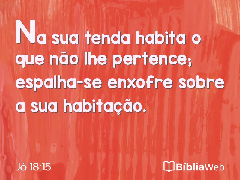 Jó 18:15 em imagem para compartilhar