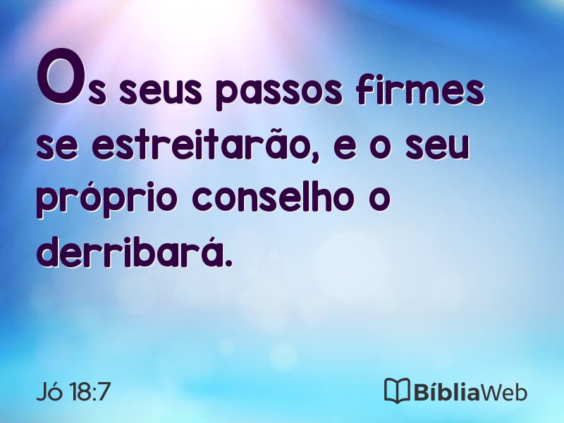 Jó 18:7 em imagem para compartilhar